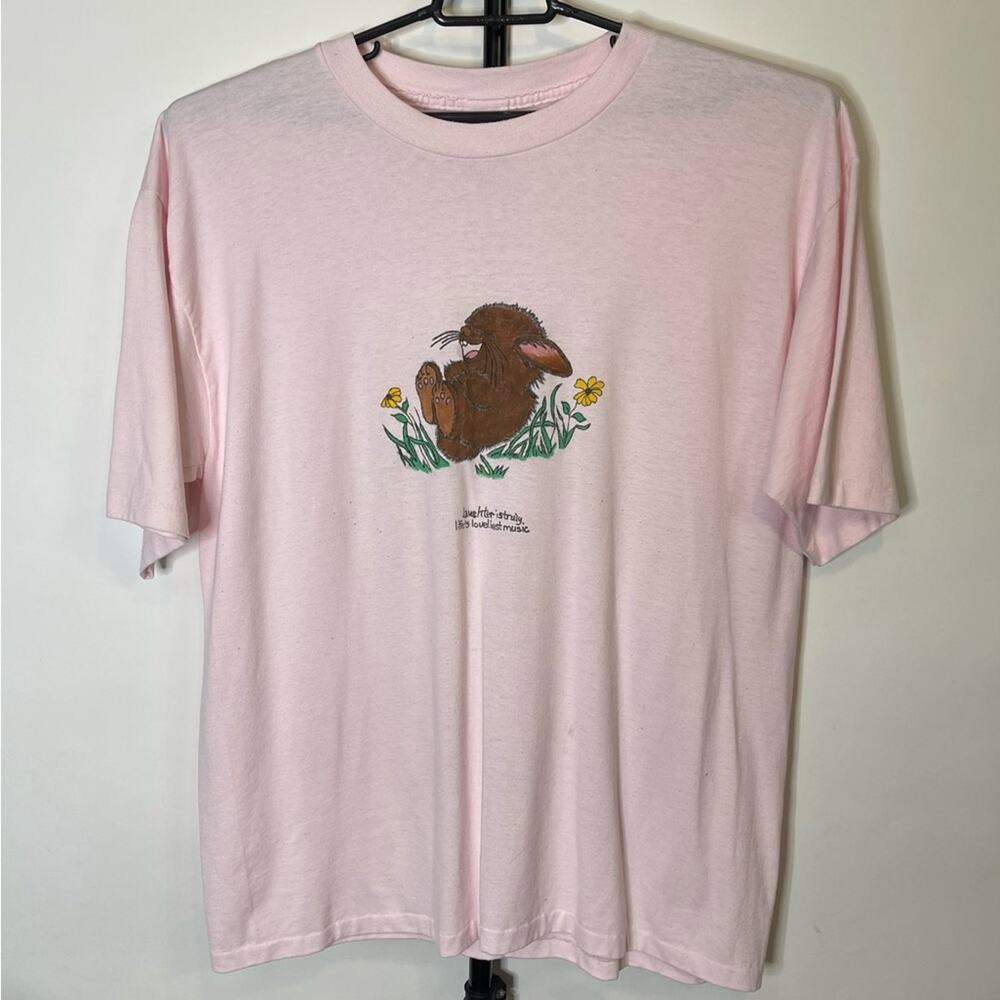 VTG Bunny “Laughter is truly life’s loveliest music” Pink Shirt Sz 2XL Women’s